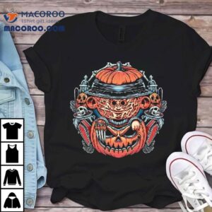 A Cute Freddy Krueger In A Jack-o-lantern Halloween Shirt