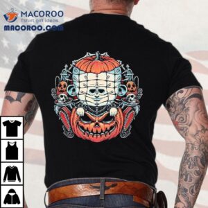 A Cute Pinhead In A Jack-o-lantern Halloween Shirt