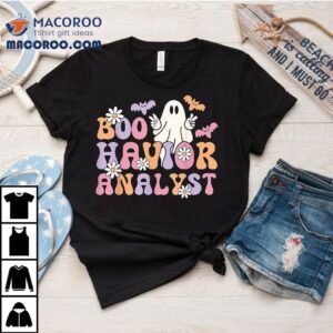 Aba Therapist Bcba Behavior Analyst Retro Boo Halloween Tshirt