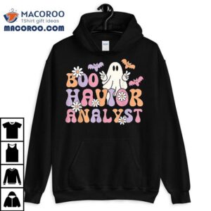 Aba Therapist Bcba Behavior Analyst Retro Boo Halloween Tshirt