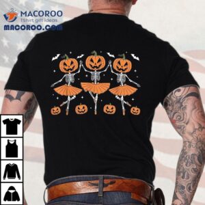 Ballet Pumpkin Halloween Skeleton Shirt Dancer Teacher Girls