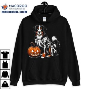 Bernese Mountain Dog Skeleton Jack O Lantern Funny Halloween Tshirt