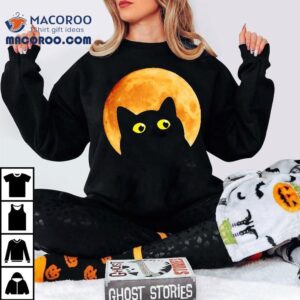 Black Cat Halloween Design Funny Tshirt