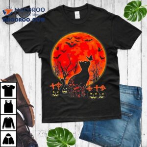 Black Cat Halloween Pumpkin Moon Spooy Shirt