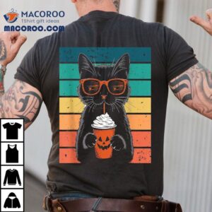 Black Cat Hipster Trick Or Treat Funny Halloween Shirt