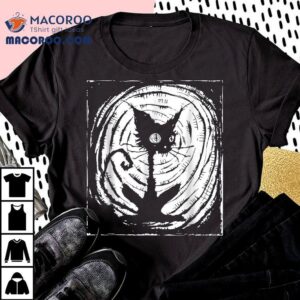 Black Cat Lazy Halloween Costume Scary Creepy Tshirt