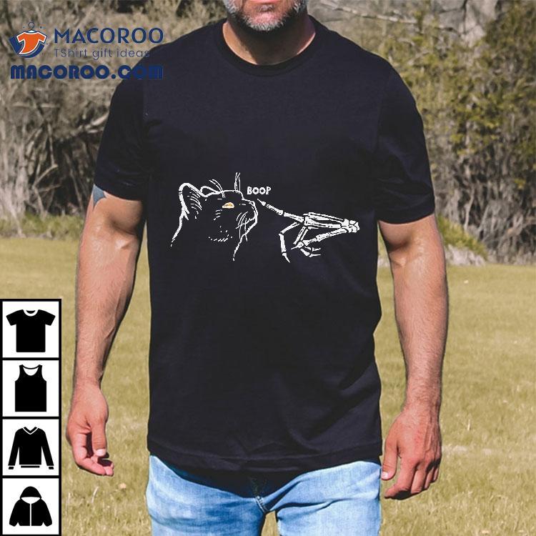 Black Cat Skeleton Hand Boop Halloween Pet Girls Kids Shirt Black Cat Skeleton Hand Boop Halloween Pet Girls Kids Shirt