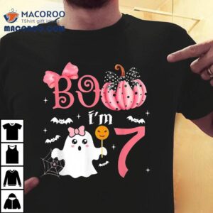Boo I M Seven Ghost Seventh Th Birthday Halloween Girls Tshirt