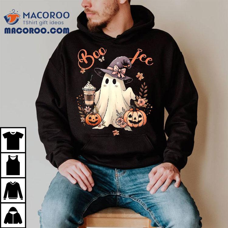 Boo Jee Ghost Drinking Coffee Coquette Bow Halloween Shirt Boo Jee Ghost Drinking Coffee Coquette Bow Halloween Shirt