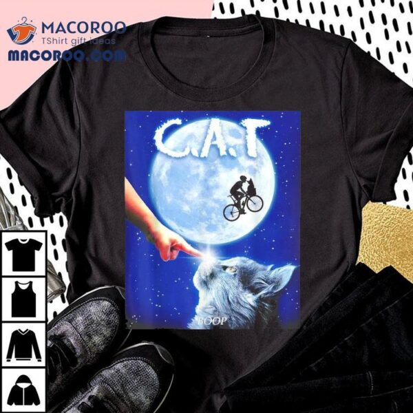 Boop The Cat Nose Is Riding Bicycle On Moon Shirt