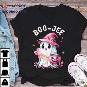 Boujee Boo Jee Spooky Ghost Pink Halloween Pumpkin Costumes Tshirt