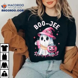 Boujee Boo Jee Spooky Ghost Pink Halloween Pumpkin Costumes Tshirt