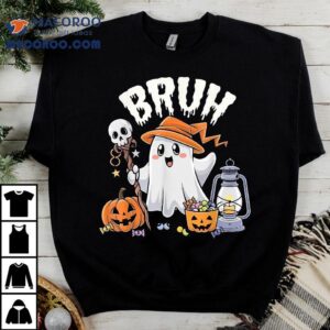 Bruh Ghost Halloween Cute Candy Kids Funny Tshirt