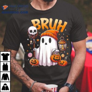 Bruh Ghost Halloween Cute Trick Or Treat Candy Kids Shirt