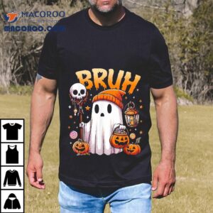 Bruh Ghost Halloween Cute Trick Or Treat Candy Kids Tshirt