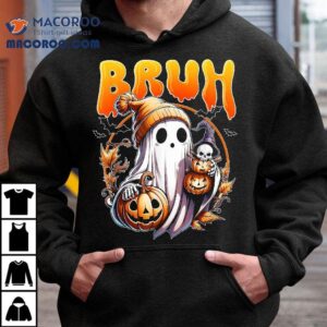 Bruh Halloween Cute Ghost Trick Or Treat Kids Shirt