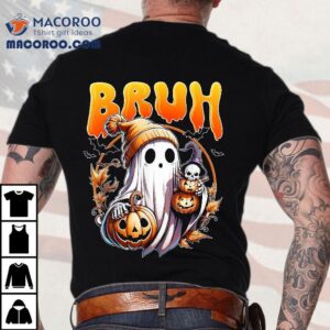 Bruh Halloween Cute Ghost Trick Or Treat Kids Tshirt