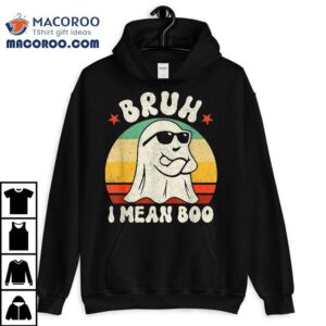 Bruh I Mean Boo Ghost Retro Halloween Costume Kids Shirt