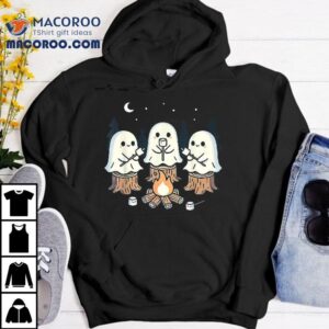 Campfire Ghost Spooky Marshmallow Halloween Bonfire Camping Tshirt
