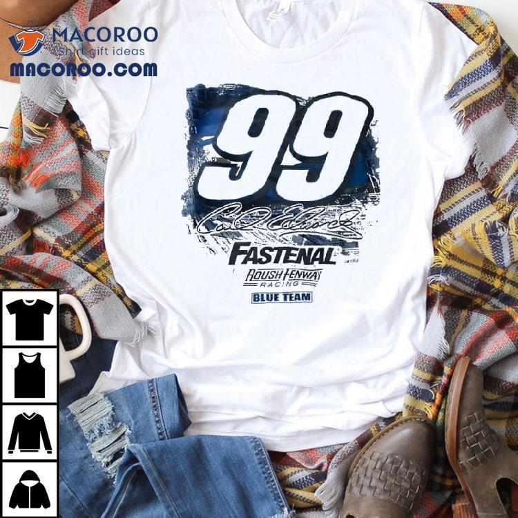 Carl Edwards Fastenal Roush Fenway Racing Blue Team Signature Graphic Shirt Carl Edwards Fastenal Roush Fenway Racing Blue Team Signature Graphic Shirt