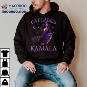 Cat Ladies Cheer For Kamala Harris Witches Halloween Tshirt