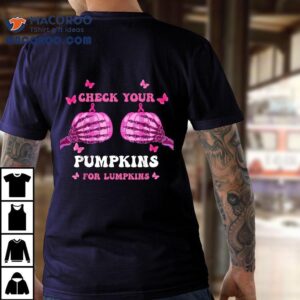 Check Your Pumpkins Breast Cancer Awareness Halloween Tshirt