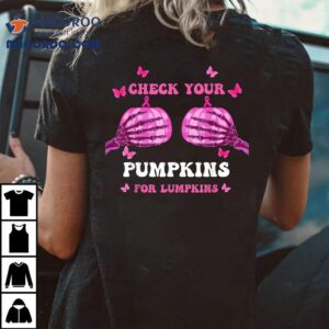 Check Your Pumpkins Breast Cancer Awareness Halloween Tshirt
