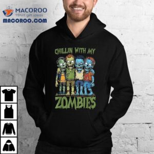 Chilling With My Zombies Halloween Boys Kids Funny Shirt