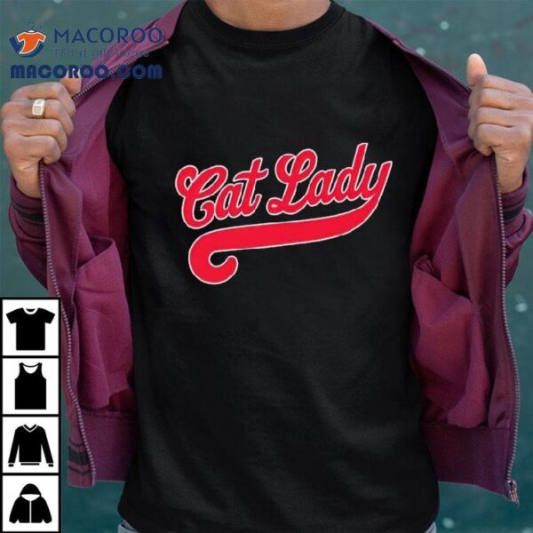 Cincinnati Reds Cat Lady Baseball Script Red Shirt