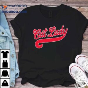 Cincinnati Reds Cat Lady Baseball Script Red Tshirt