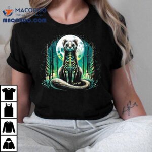 Cool Ferret Skeleton Halloween Christmas Birthday Shirt