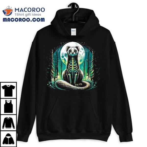 Cool Ferret Skeleton Halloween Christmas Birthday Shirt