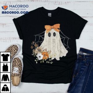 Coquette Ghost Halloween Flower Spooky Lace Tshirt