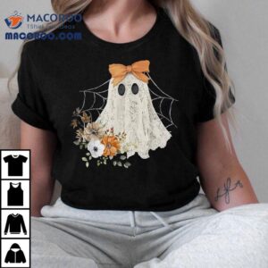 Coquette Ghost Halloween Flower Spooky Lace Tshirt
