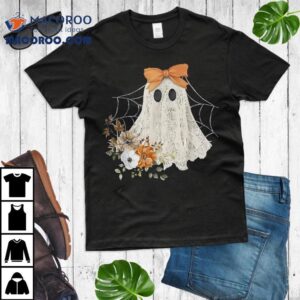 Coquette Ghost Halloween Flower Spooky Lace Tshirt