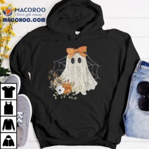 Coquette Ghost Halloween Flower Spooky Lace Tshirt