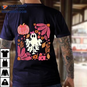Coquette Ghost Halloween Flower Spooky Pumpkin Tshirt