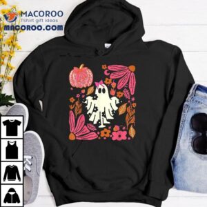 Coquette Ghost Halloween Flower Spooky Pumpkin Tshirt