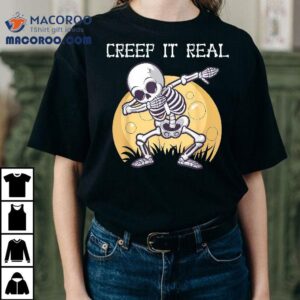 Creep It Real Dabbing Skeleton Dance Halloween Kid Boys Shirt