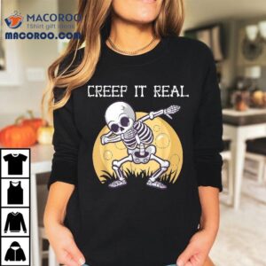 Creep It Real Dabbing Skeleton Dance Halloween Kid Boys Tshirt