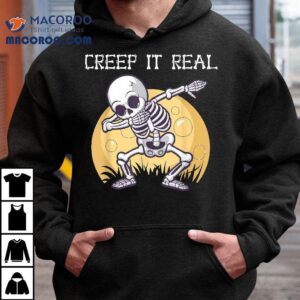 Creep It Real Dabbing Skeleton Dance Halloween Kid Boys Tshirt