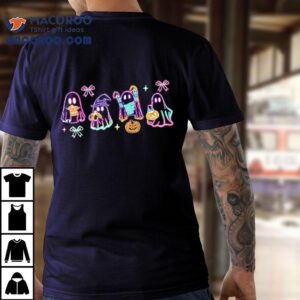 Cute Colorful Neon Boo Ghost Halloween Spooky Season Kids Shirt