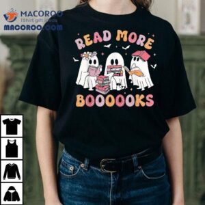 Cute Ghost Book Read More Books Funny Teachers Halloween Tshirt