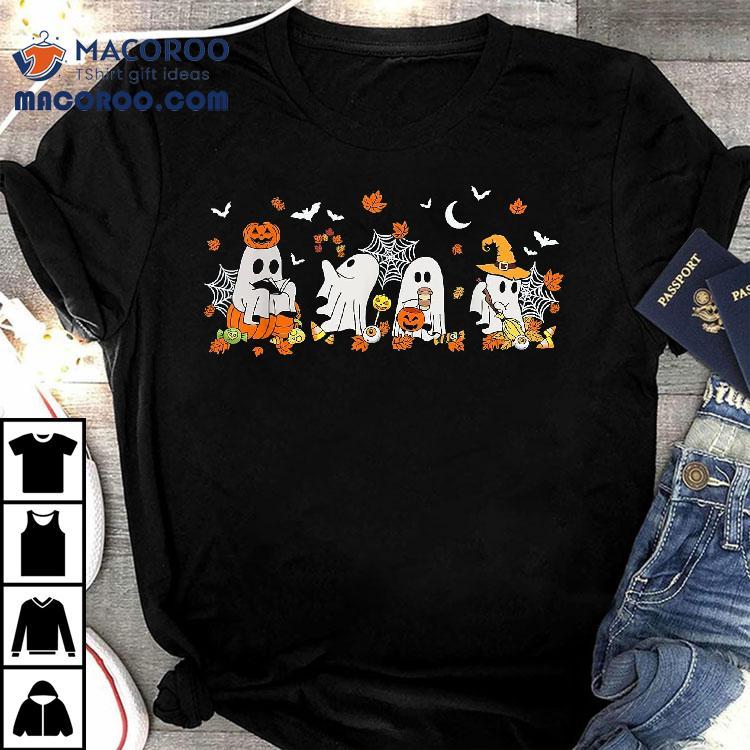 Cute Ghost Drinking Coffee Halloween Fall Book Reading Shirt Cute Ghost Drinking Coffee Halloween Fall Book Reading Shirt