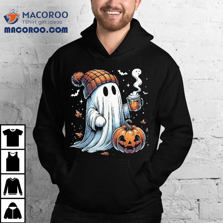 Cute Ghost Drinking Coffee Halloween Ice Wo Shirt Cute Ghost Drinking Coffee Halloween Ice Wo Shirt
