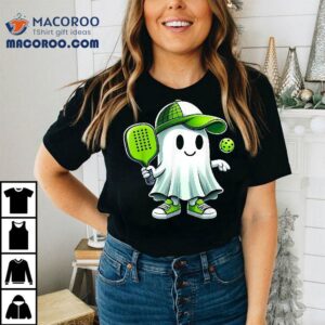 Cute Ghost Playing Pickleball – Funny Paddleball Shirt