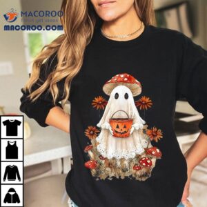 Cute Ghost Pumpkin Floral Fall Halloween Shirt