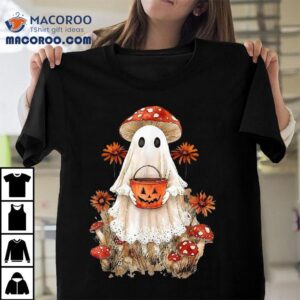 Cute Ghost Pumpkin Floral Fall Halloween Shirt