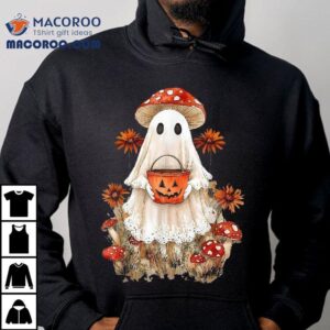Cute Ghost Pumpkin Floral Fall Halloween Tshirt