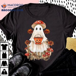 Cute Ghost Pumpkin Floral Fall Halloween Tshirt